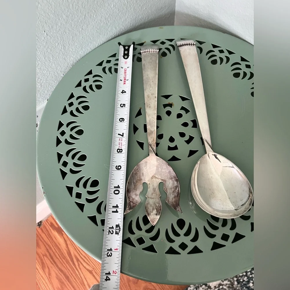 Ingrid Silverplate Royal Hickman Crown Hallmark Salad Serving Set  Fork Spoon